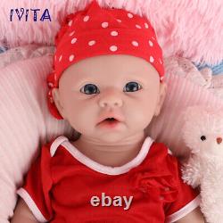 IVITA 19''Blue Eyes Baby Full Silicone Girl Doll Lifelike Reborn Baby Prematur