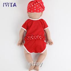 IVITA 19''Blue Eyes Baby Full Silicone Girl Doll Lifelike Reborn Baby Prematur