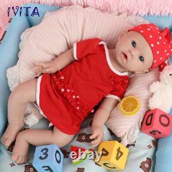 IVITA 19''Blue Eyes Baby Full Silicone Girl Doll Lifelike Reborn Baby Prematur