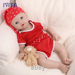 IVITA 19''Blue Eyes Baby Full Silicone Girl Doll Lifelike Reborn Baby Prematur