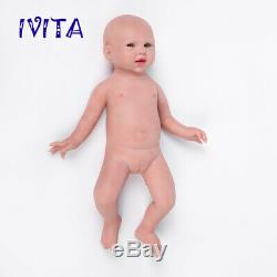 IVITA 19'' Handmade Reborn Silicone Doll Realistic Big Eyes Baby Girl 3600g