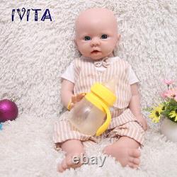 IVITA 19Cute Boy and Girl Reborn Baby Doll Full Body Silicone Real Touch