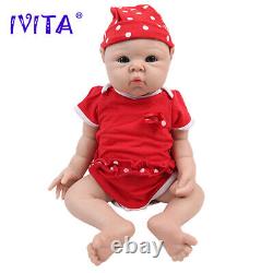 IVITA 19Popular Blue Eyes Boy&Girl Full Silicone Doll Reborn Baby Toddler Toy