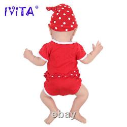 IVITA 19Popular Blue Eyes Boy&Girl Full Silicone Doll Reborn Baby Toddler Toy