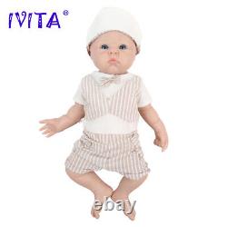 IVITA 19Popular Blue Eyes Boy&Girl Full Silicone Doll Reborn Baby Toddler Toy