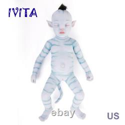 IVITA 20'' Avatar Silicone Reborn Doll Cute Silicone Baby Girl Hair Rooted