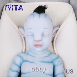 IVITA 20'' Avatar Silicone Reborn Doll Cute Silicone Baby Girl Hair Rooted