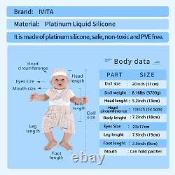 IVITA 20'' Big Eyes Baby Boy Full Body Soft Silicone Reborn Baby Doll Gift