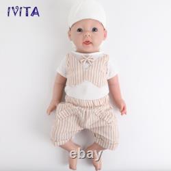 IVITA 20 Lovely Baby Boy Doll Lifelike Full Silicone Reborn Baby Doll Infant