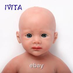 IVITA 20'' Silicone Reborn Baby Girl Accompany Silicone Doll Kids Xmas Gift