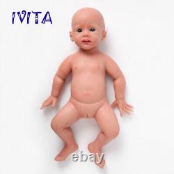 IVITA 20'' Silicone Reborn Baby Girl Accompany Silicone Doll Kids Xmas Gift