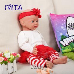 IVITA 20'' Silicone Reborn Baby Girl Accompany Silicone Doll Kids Xmas Gift