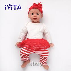 IVITA 20'' Silicone Reborn Baby Girl Accompany Silicone Doll Kids Xmas Gift