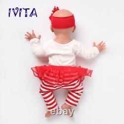 IVITA 20'' Silicone Reborn Baby Girl Accompany Silicone Doll Kids Xmas Gift