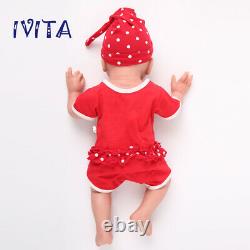 IVITA 20'' Silicone Reborn Baby Girl Realistic Full Body Silicone Doll Xmas Gift