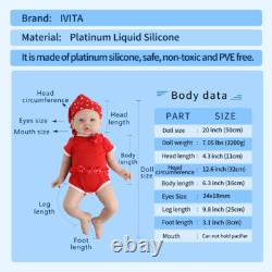 IVITA 20'' Silicone Reborn Doll Lifelike Newborn Baby Girl Doll Toy Xmas Gift