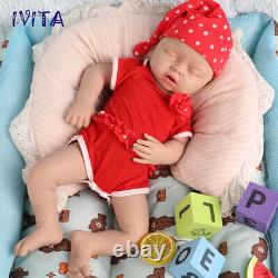 IVITA 20''Sleeping Girl Reborn Baby Doll Newborn Full Body Silicone Toddler Toy