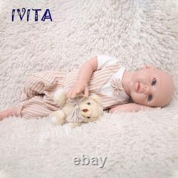IVITA 20'' Soft Silicone Reborn Baby Boy Full Body Cute Silicone Newborn Doll