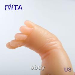 IVITA 21'' Full Body Silicone Reborn Baby Girl Big Blue Eyes Newborn Doll