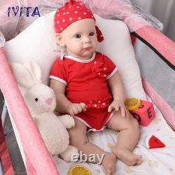 IVITA 21 Full Silicone Reborn Baby Girl Newborn Handmade Silicone Infant Doll
