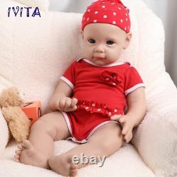 IVITA 21 Full Silicone Reborn Baby Girl Newborn Handmade Silicone Infant Doll