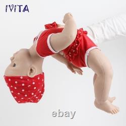 IVITA 21 Full Silicone Reborn Baby Girl Newborn Handmade Silicone Infant Doll
