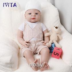 IVITA 21inch Full Body Silicone Reborn Baby BOY Weighted Lifelike Silicone Doll