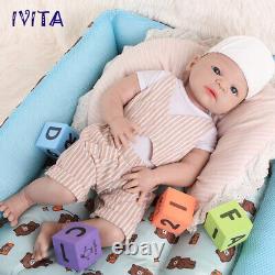 IVITA 21inch Full Body Silicone Reborn Baby BOY Weighted Lifelike Silicone Doll