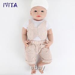 IVITA 21inch Full Body Silicone Reborn Baby BOY Weighted Lifelike Silicone Doll