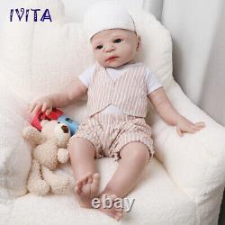 IVITA 21inch Full Body Silicone Reborn Baby BOY Weighted Lifelike Silicone Doll