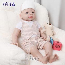 IVITA 21inch Full Body Silicone Reborn Baby BOY Weighted Lifelike Silicone Doll