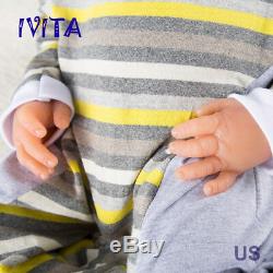IVITA 22'' Full Body Silicone Reborn Baby BOY 5KG Lifelike Big Silicone Doll