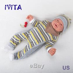 IVITA 23'' Adorable Reborn Baby GIRL Full Body Silicone Doll Can Take a Pacifier