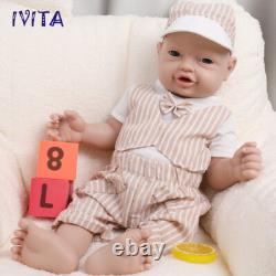 IVITA 23'' Big Baby Blue Eyes Boy or Girl Lifelike Full Silicone Reborn Doll