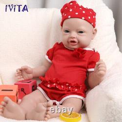 IVITA 23''Big Girl Reborn Baby Doll Newborn Full Body Silicone Toddler Toy