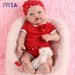 IVITA 23''Big Girl Reborn Baby Doll Newborn Full Body Silicone Toddler Toy