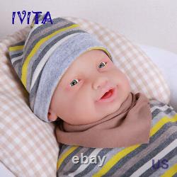 IVITA 23'' Big Reborn BOY Full Body Silicone Doll Adorable Smile Baby Xmas Gift