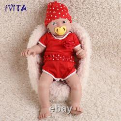 IVITA 23'' Big Reborn Full Body Silicone Doll Adorable Smile Newborn Baby Girl