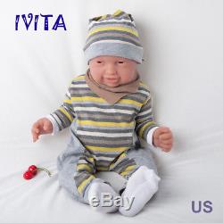 IVITA 23'' Big Reborn Full Body Silicone Doll Adorable Smile Newborn Baby Girl