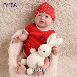 IVITA 23'' Big Reborn Full Body Silicone Doll Adorable Smile Newborn Baby Girl