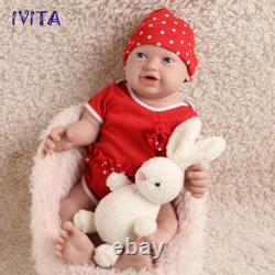 IVITA 23'' Big Reborn Full Body Silicone Doll Adorable Smile Newborn Baby Girl