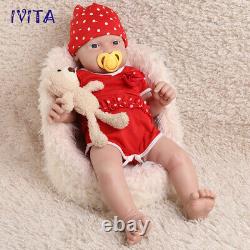 IVITA 23'' Big Reborn Full Body Silicone Doll Adorable Smile Newborn Baby Girl