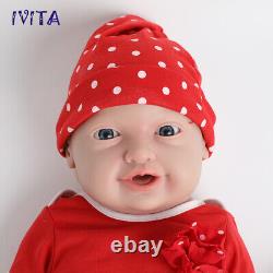 IVITA 23'' Big Reborn Full Body Silicone Doll Adorable Smile Newborn Baby Girl