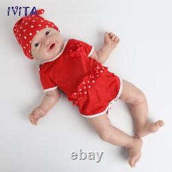 IVITA 23'' Big Reborn Full Body Silicone Doll Adorable Smile Newborn Baby Girl