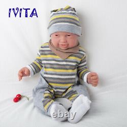 IVITA 23 Realistic Silicone Reborn Baby Doll Waterproof Baby+Clothes Kids Toys