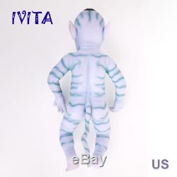 IVITA 25'' Avatar Full Silicone NewBorn Baby Doll 7600g Realistic Silicone Doll