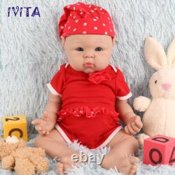 IVITA Cute 19Blue Eyes Boy or Girl Newborn Full Silicone Reborn Baby Doll Gifts