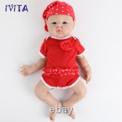 IVITA Cute 19Blue Eyes Boy or Girl Newborn Full Silicone Reborn Baby Doll Gifts