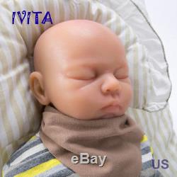 IVITA Lifelike 18'' Eyes Closed Silicone Reborn Baby GIRL Realistic Doll 3.2KG