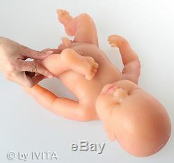 IVITA New Cute Full Body Soft Solid Silicone Lifelike Baby Doll BOY Sleeping